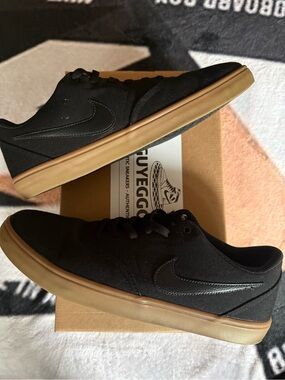 Nike Check Solar Canvas Black Gum - Canvas Sneakers with Gum Sole